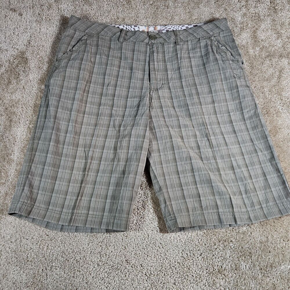 OP Mens Size 38 Board Shorts Plaid Long Sk8t Skate Bermuda Still Crisp EUC